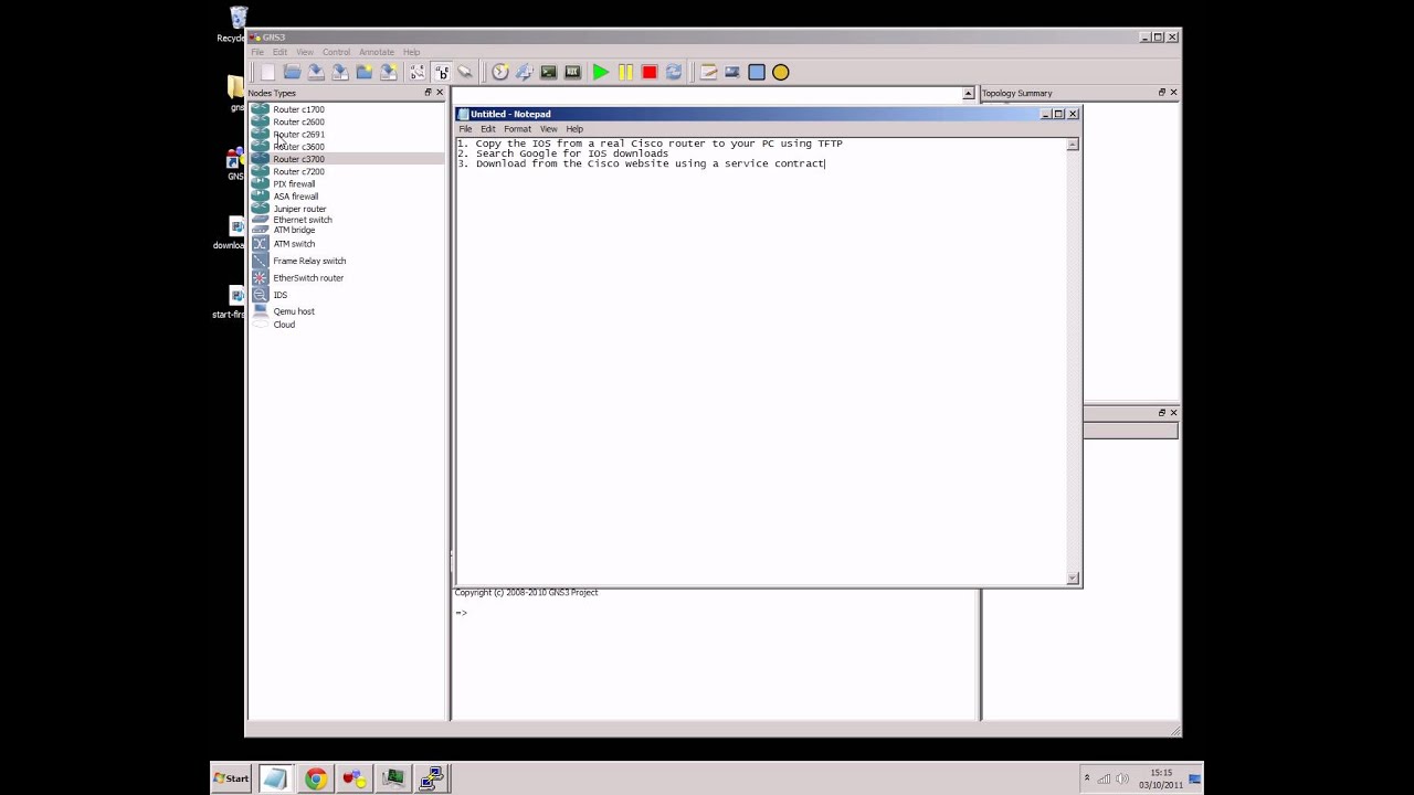 working cisco ios for gns3